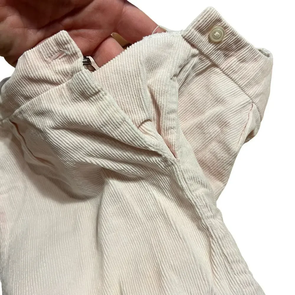 Vintage 1950s Crawler Grace Pale Pink Embroidered Corduroy Overalls 6-12 Months